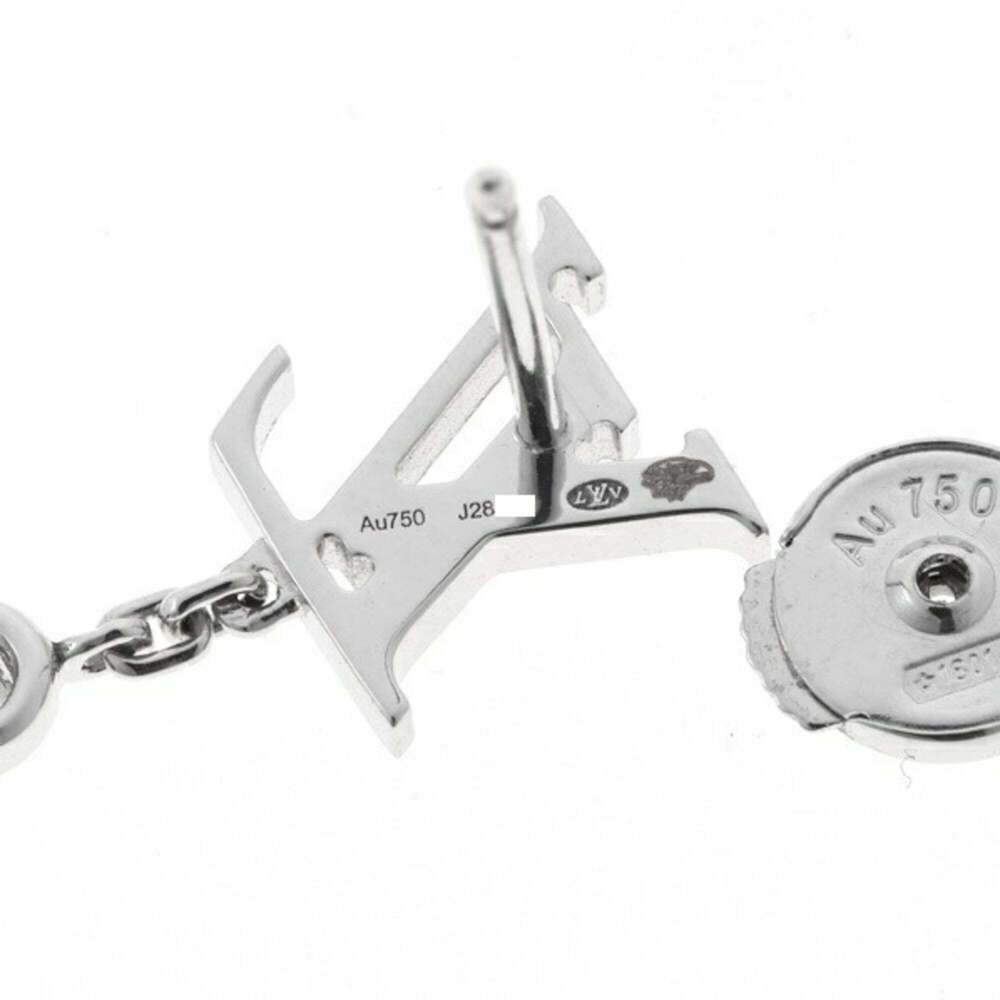 LOUIS VUITTON 18k Silver Diamond Earrings - Picture 4 of 5